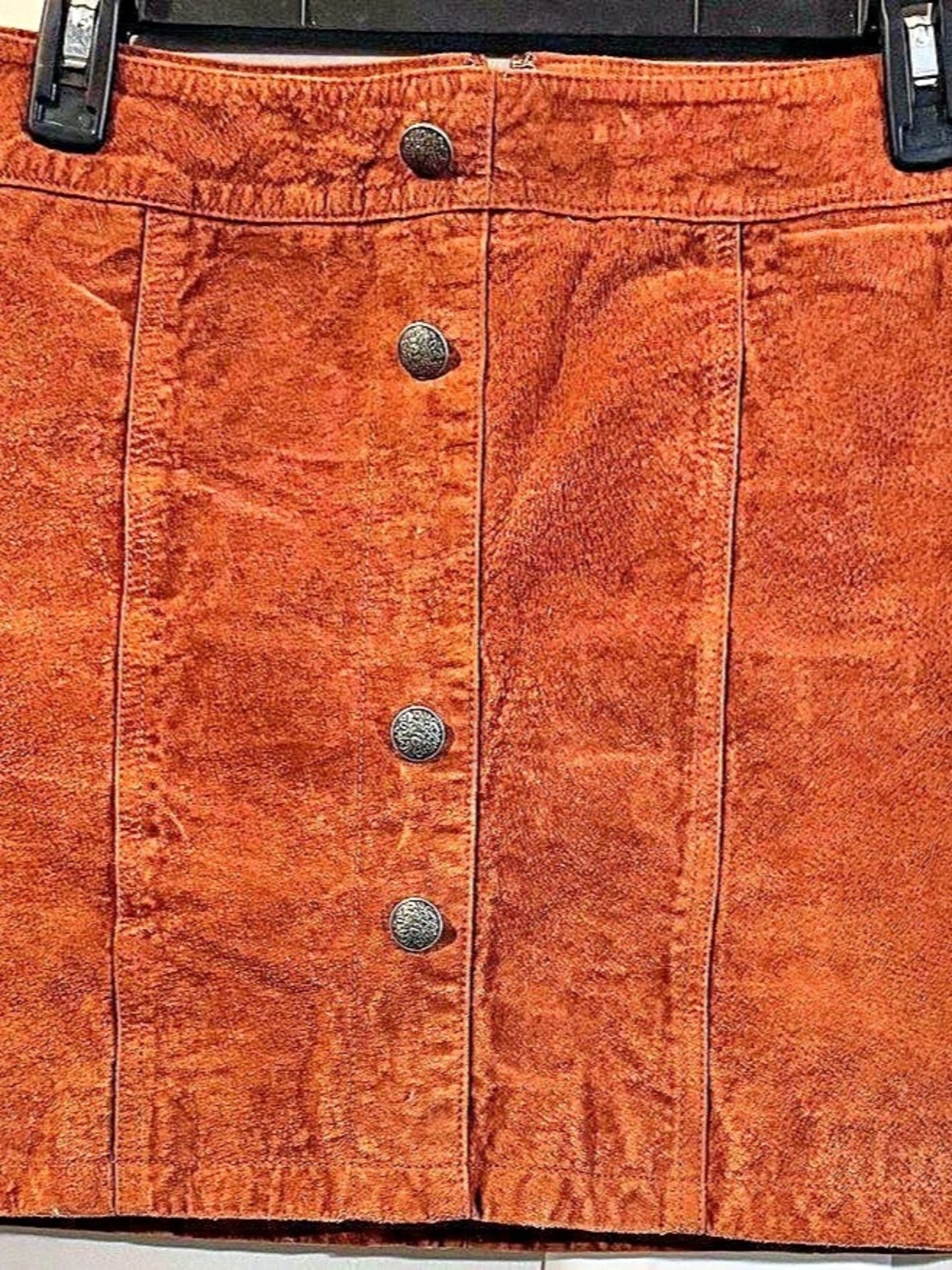Gianni Bini Button Front Leather Mini Skirt in Brown Like New